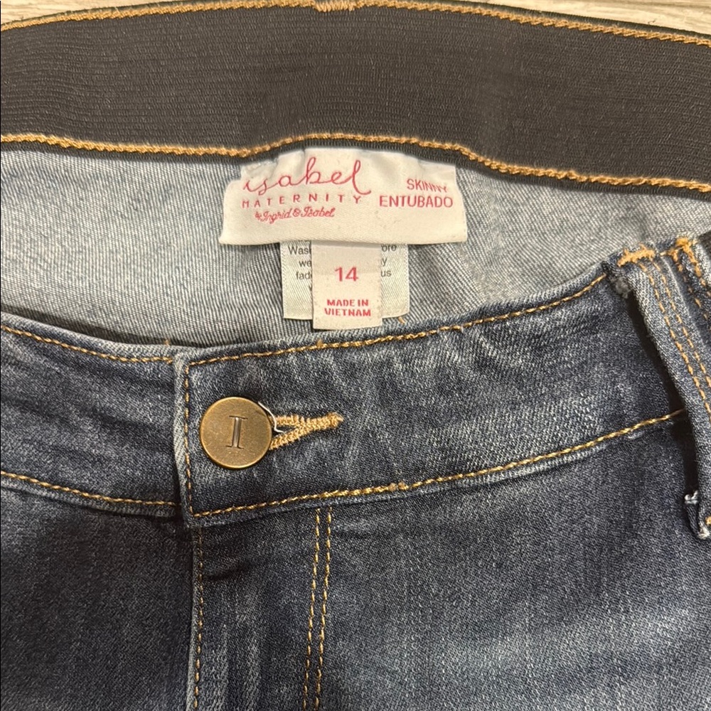 Isabel Maternity by Ingrid & Isabel Blue Skinny Jeans with Contrast Stitching
